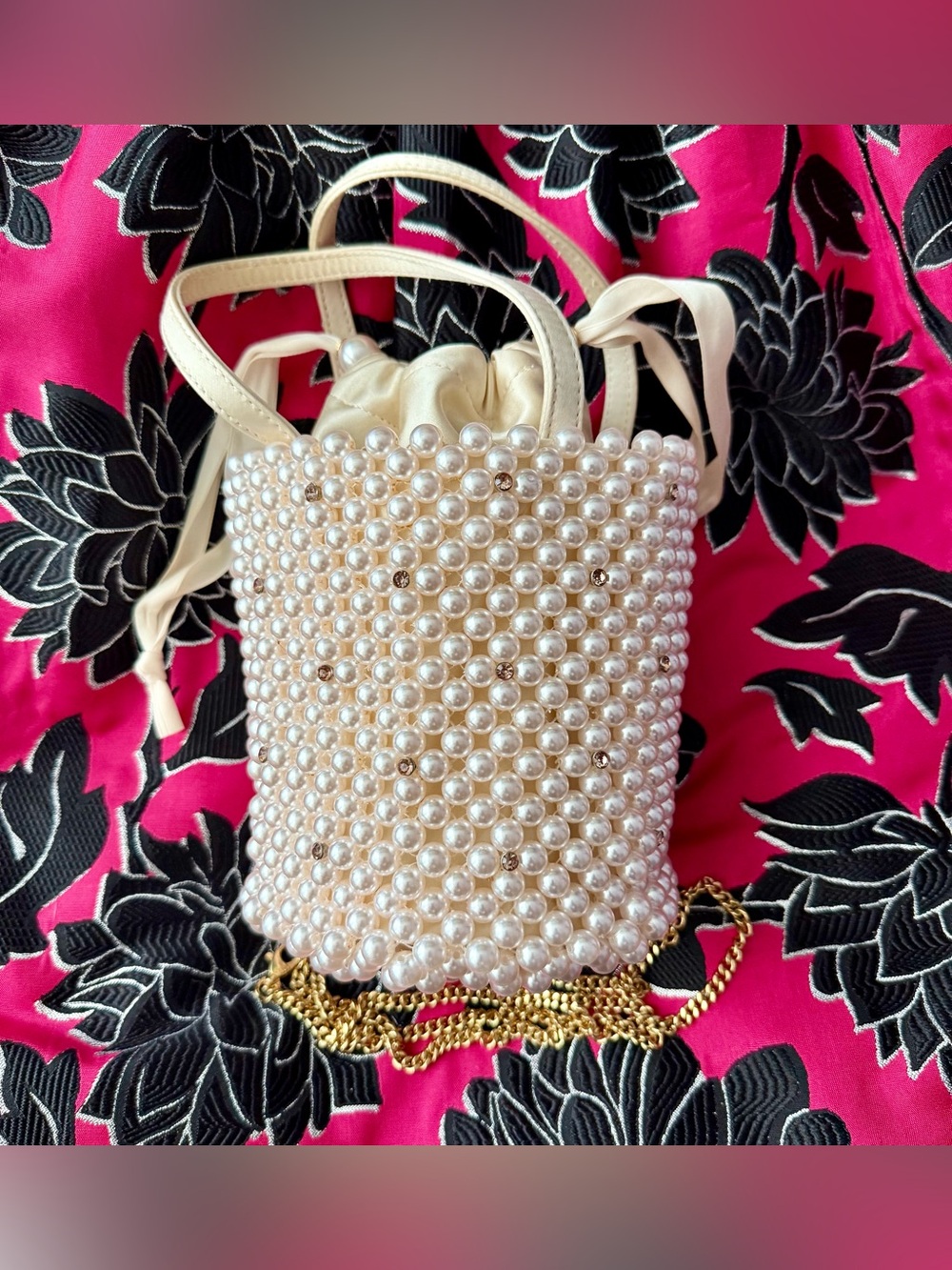 Kate Spade Purl Pearl Embellished Small Bucket Bag